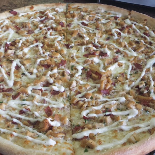 Chicken, Bacon & Ranch Pizza.